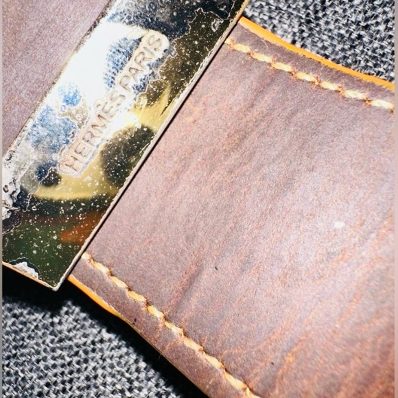 Hermes Collier de Chien Orange Leather and Gold Authentic Bracelet - Picture 14 of 14